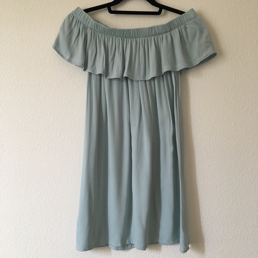 Teal Forever 21 Off the Shoulder Dress